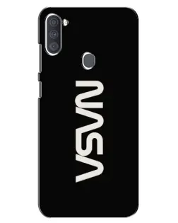 Чехол для Samsung Galaxy A11 (A115) с картинкой «NASA — вертикальный логотип»