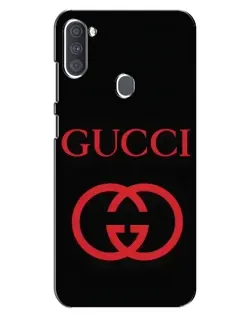 Чехол для Samsung Galaxy A11 (A115) с картинкой «Gucci — красный логотип»