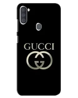 Чохол для Samsung Galaxy A11 (A115) з картинкою «Gucci — золото на чорному» Чохол для Samsung Galaxy A11 (A115) з картинкою «Gucci — золото на чорному»