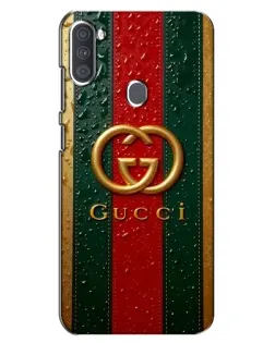 Чохол для Samsung Galaxy A11 (A115) з картинкою «Gucci — фірмова смуга та золото» Чохол для Samsung Galaxy A11 (A115) з картинкою «Gucci — фірмова смуга та золото»