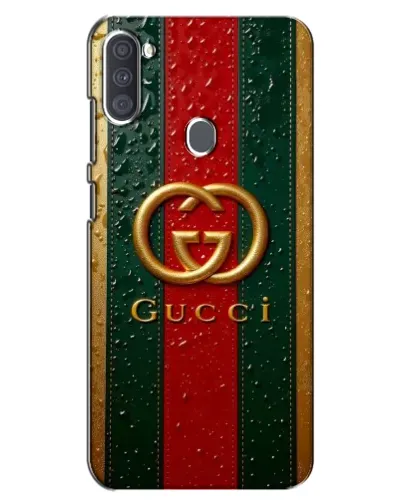 Чохол для Samsung Galaxy A11 (A115) з картинкою «Gucci — фірмова смуга та золото» Чохол для Samsung Galaxy A11 (A115) з картинкою «Gucci — фірмова смуга та золото»