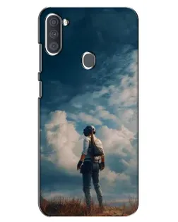 Чохол для Samsung Galaxy A11 (A115) з картинкою «Герой PUBG на скелі»