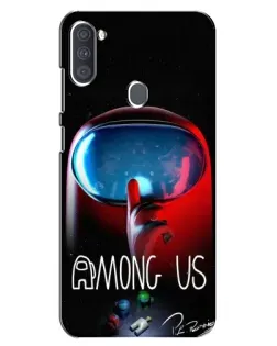 Чохол для Samsung Galaxy A11 (A115) з картинкою «Червоний імпостер — макро»