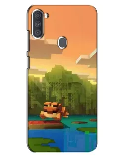 Чохол для Samsung Galaxy A11 (A115) з картинкою «Майнкрафт захід сонця»