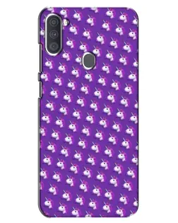 Чехол для Samsung Galaxy A11 (A115) с картинкой «Единороги на фиолетовом»