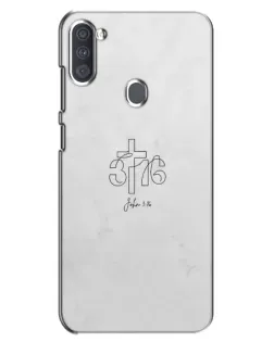 Чехол для Samsung Galaxy A11 (A115) с картинкой «Иоанна 3:16 Крест»