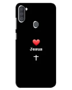 Чехол для Samsung Galaxy A11 (A115) с картинкой «Сердце - Jesus»