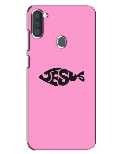 Чехол для Samsung Galaxy A11 (A115) с картинкой «Розовый символ  Jesus»