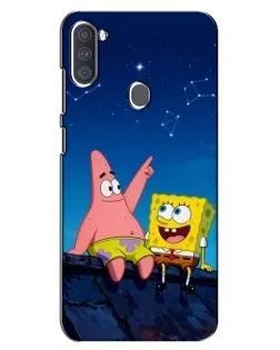 Чохол для Samsung Galaxy A11 (A115) з картинкою «Губка Боб та Патрік вночі»