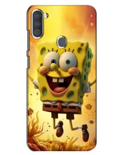 Чохол для Samsung Galaxy A11 (A115) з картинкою «Губка Боб стрибає»