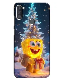 Чохол для Samsung Galaxy A11 (A115) з картинкою «Різдвяний Спанч Боб»