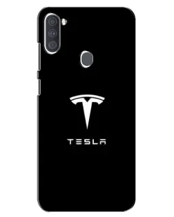 Чохол для Samsung Galaxy A11 (A115) з картинкою «Tesla White Logo»