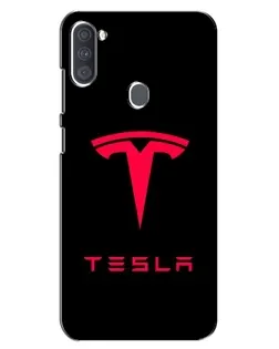 Чохол для Samsung Galaxy A11 (A115) з картинкою «Tesla Red Logo»