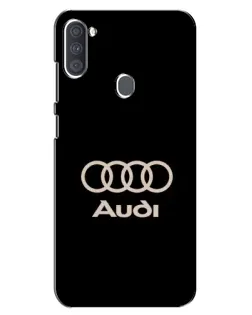 Чехол для Samsung Galaxy A11 (A115) с картинкой «Audi — золотой логотип»