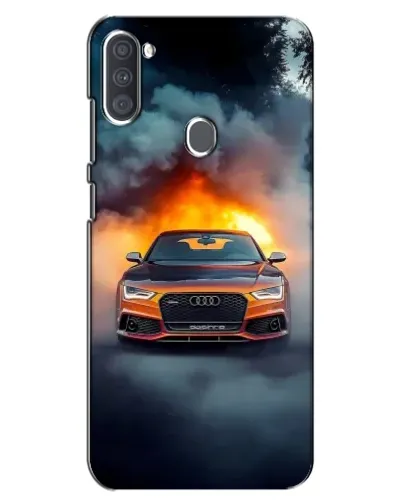 Чехол для Samsung Galaxy A11 (A115) с картинкой «Audi в огненном дыму»