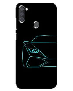 Чохол для Samsung Galaxy A11 (A115) з картинкою «Блакитний силует Lamborghini»