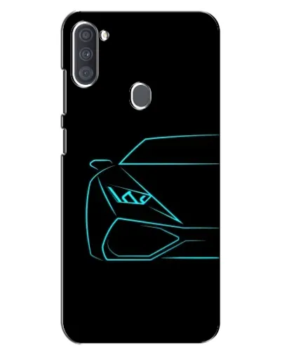 Чохол для Samsung Galaxy A11 (A115) з картинкою «Блакитний силует Lamborghini»