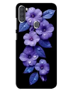 Чохол для Samsung Galaxy A11 (A115) з картинкою «Фіолетові квіти з росою»