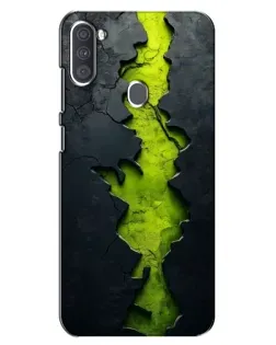 Чехол для Samsung Galaxy A11 (A115) с картинкой «Салатовый разлом скалы»