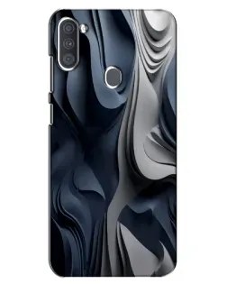Чехол для Samsung Galaxy A11 (A115) с картинкой «Объемные синие складки»