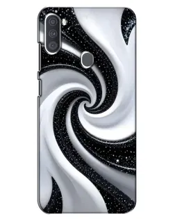 Чехол для Samsung Galaxy A11 (A115) с картинкой «Черно-белая спираль»