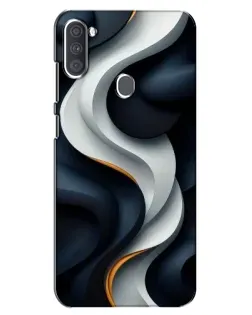 Чехол для Samsung Galaxy A11 (A115) с картинкой «Объемные черно-белые ленты»
