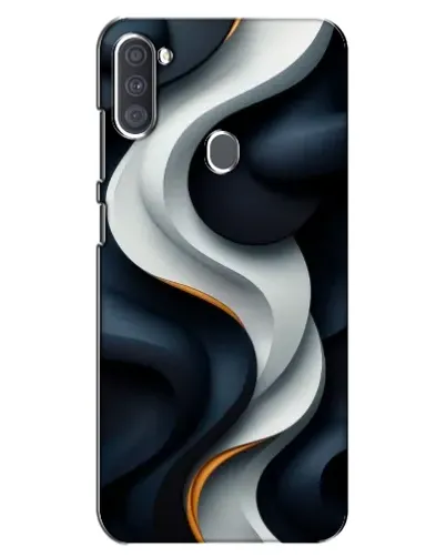 Чехол для Samsung Galaxy A11 (A115) с картинкой «Объемные черно-белые ленты»