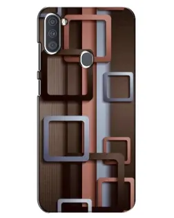 Чехол для Samsung Galaxy A11 (A115) с картинкой «Коричневые объемные квадраты»