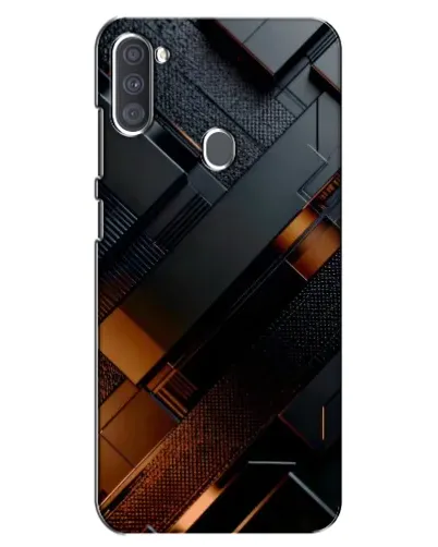 Чехол для Samsung Galaxy A11 (A115) с картинкой «Черные геометрические блоки»