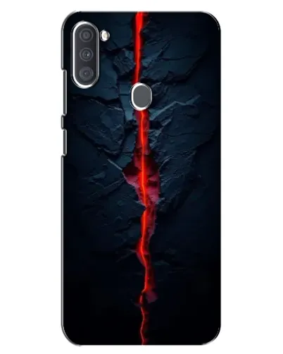 Чехол для Samsung Galaxy A11 (A115) с картинкой «Kрасная лавовая трещина»