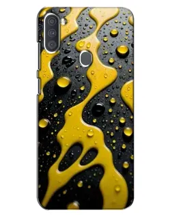 Чехол для Samsung Galaxy A11 (A115) с картинкой «Жидкое желтое золото»
