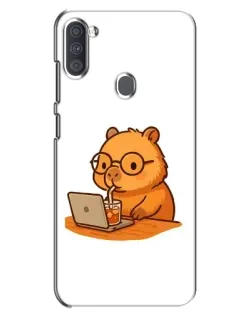 Чохол для Samsung Galaxy A11 (A115) з картинкою «Капібара з ноутбуком»