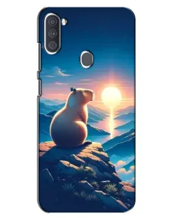 Чохол для Samsung Galaxy A11 (A115) з картинкою «Захід сонця з капібарою»