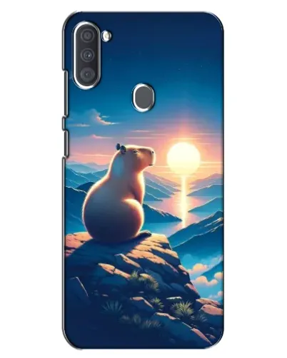Чохол для Samsung Galaxy A11 (A115) з картинкою «Захід сонця з капібарою»