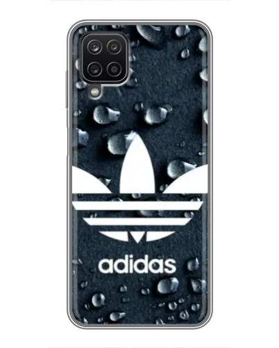 Чехол для Samsung Galaxy A12 с картинкой «Adidas Trefoil Blue»