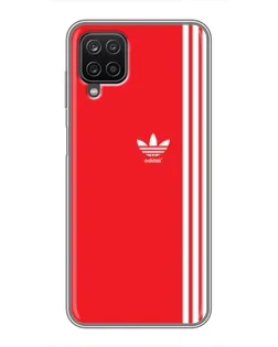 Чехол для Samsung Galaxy A12 с картинкой «Красный минимализм Adidas»