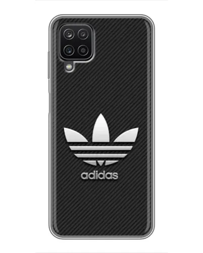 Чехол для Samsung Galaxy A12 с картинкой «Adidas Карбоновая текстура»