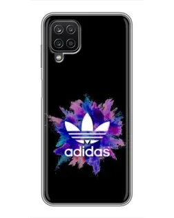 Чехол для Samsung Galaxy A12 с картинкой «Взрыв красок Adidas»