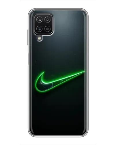 Чехол для Samsung Galaxy A12 с картинкой «Неоновый контур Nike»