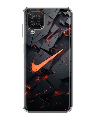 Чехол для Samsung Galaxy A12 с картинкой «Nike — эффект разломов»
