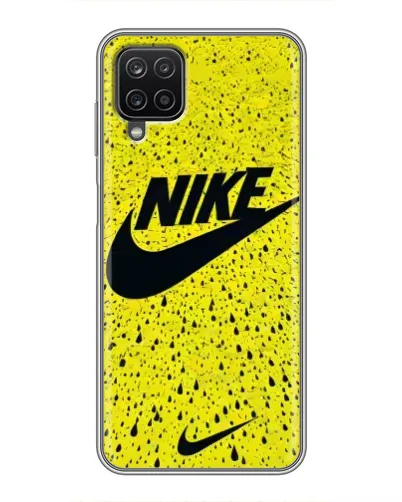 Чехол для Samsung Galaxy A12 с картинкой «Желтый текстурный Nike»