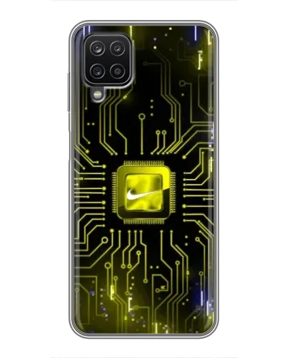 Чехол для Samsung Galaxy A12 с картинкой «Nike — золотая искра»