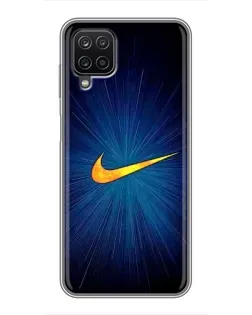 Чехол для Samsung Galaxy A12 с картинкой «Синий пульс Nike» Чехол для Samsung Galaxy A12 с картинкой «Синий пульс Nike»