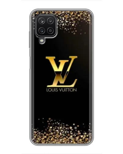 Чехол для Samsung Galaxy A12 с картинкой «LV — золотые искры»