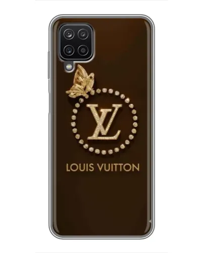 Чехол для Samsung Galaxy A12 с картинкой «LV — золотая печать»