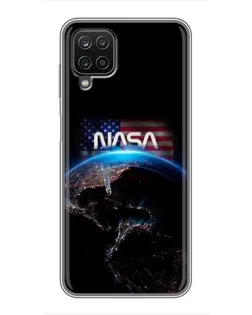 Чехол для Samsung Galaxy A12 с картинкой «Земля из космоса NASA»