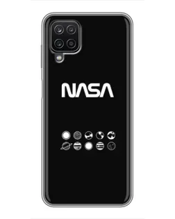 Чехол для Samsung Galaxy A12 с картинкой «NASA — технический принт»