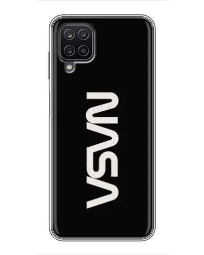Чехол для Samsung Galaxy A12 с картинкой «NASA — вертикальный логотип»