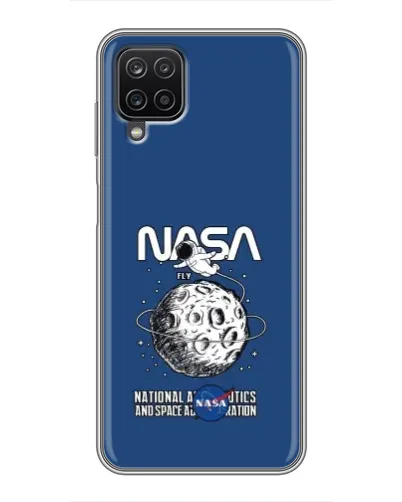 Чехол для Samsung Galaxy A12 с картинкой «NASA — лунная миссия»