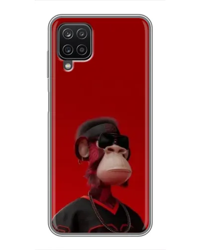 Чехол для Samsung Galaxy A12 с картинкой «Bored Ape в красном»